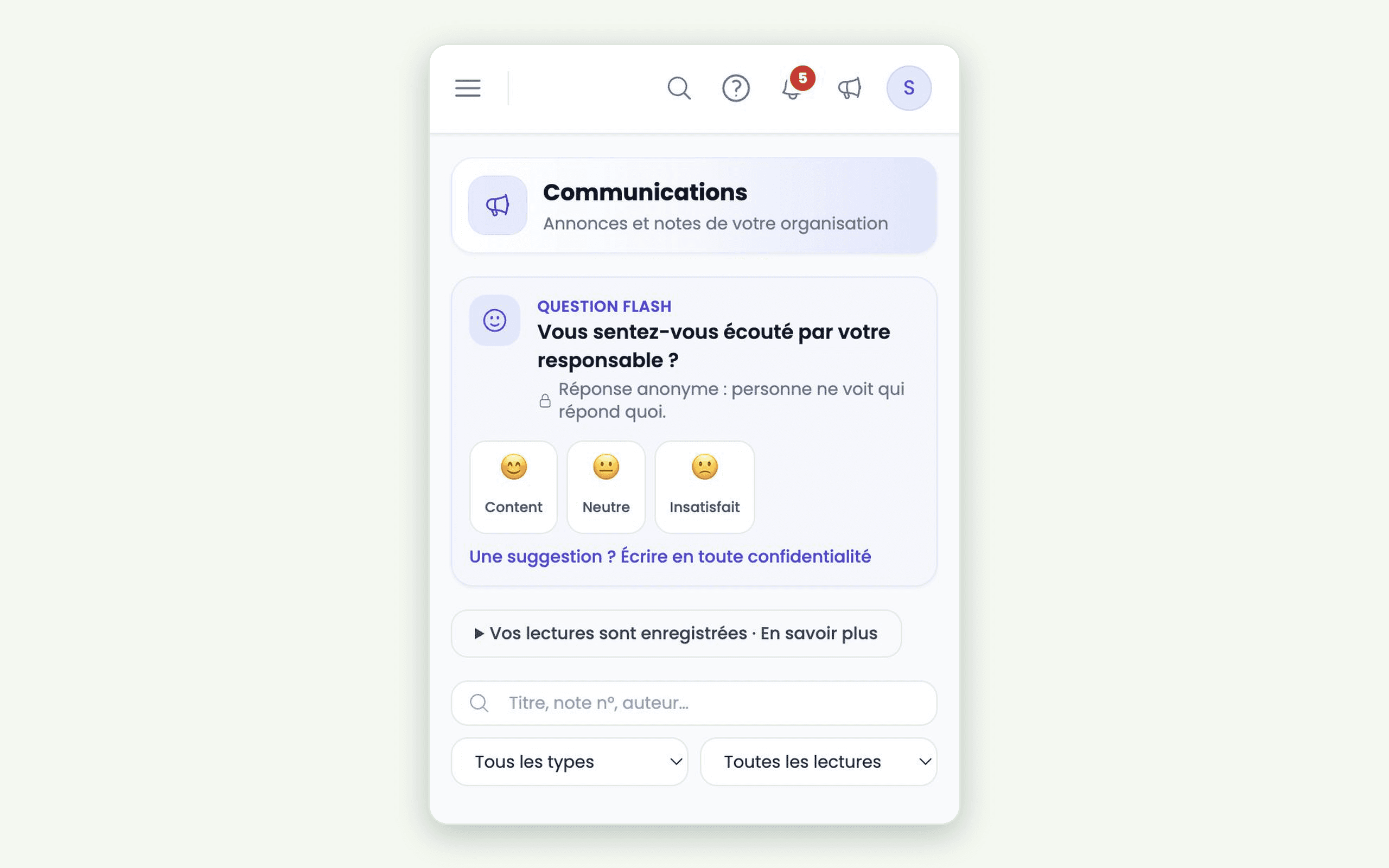 Aperçu du logiciel AfricaPaieRH — question Flash sur mobile